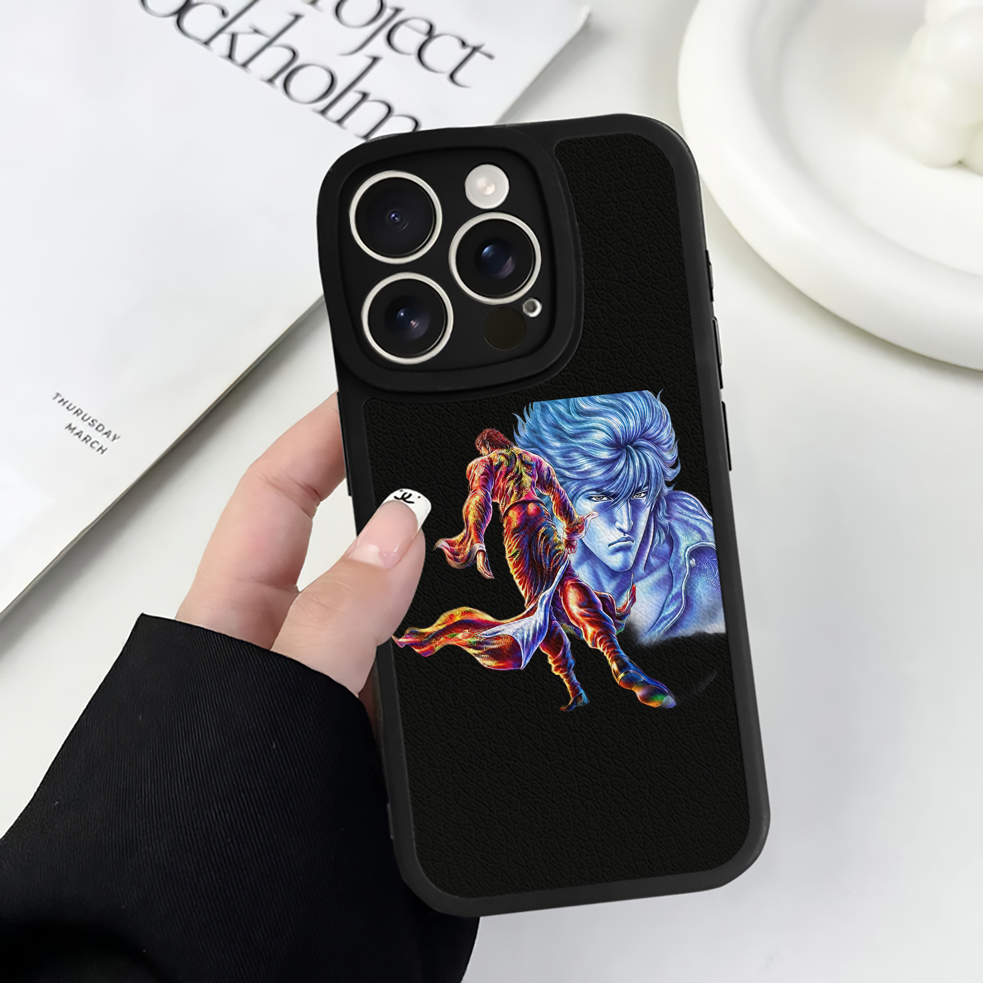 （画像用） 北斗の拳 Fist of the North Star 【iPhone 16シリーズ対応】シリコンスマホケース（レザー調） 材質：シリコン